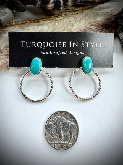 Turquoise Stone Hoop Earring