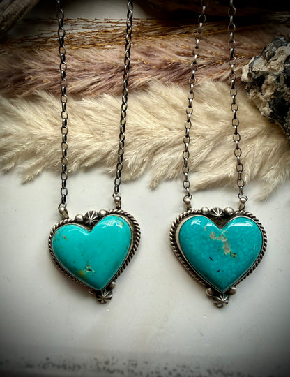 Johnny Dixon Kingman Heart Necklace
