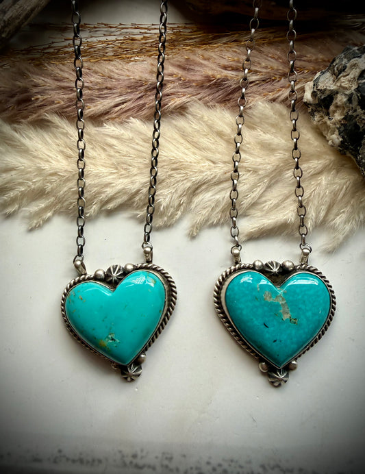 Johnny Dixon Kingman Heart Necklace
