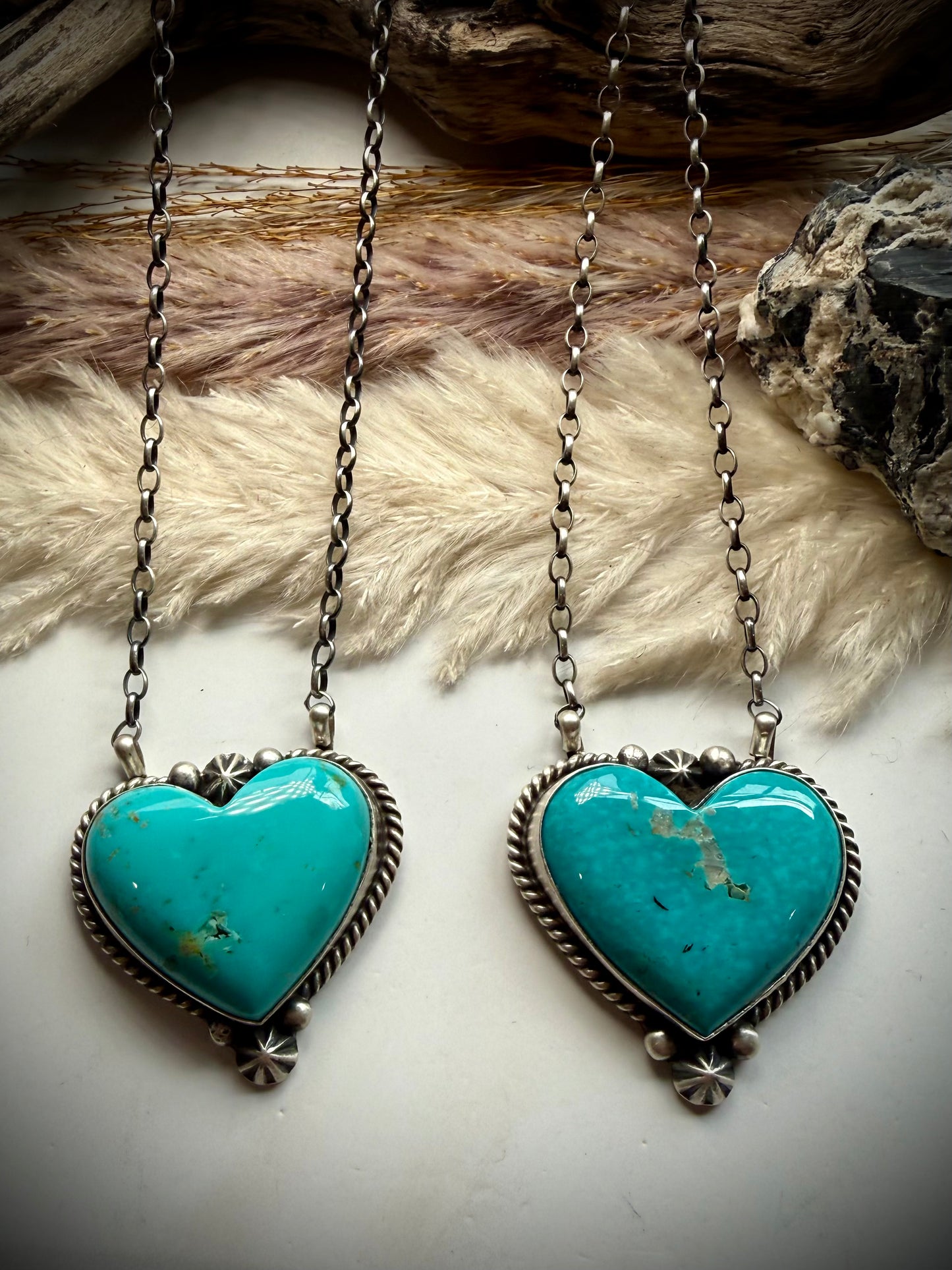 Johnny Dixon Kingman Heart Necklace