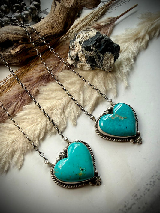 Johnny Dixon Kingman Heart Necklace