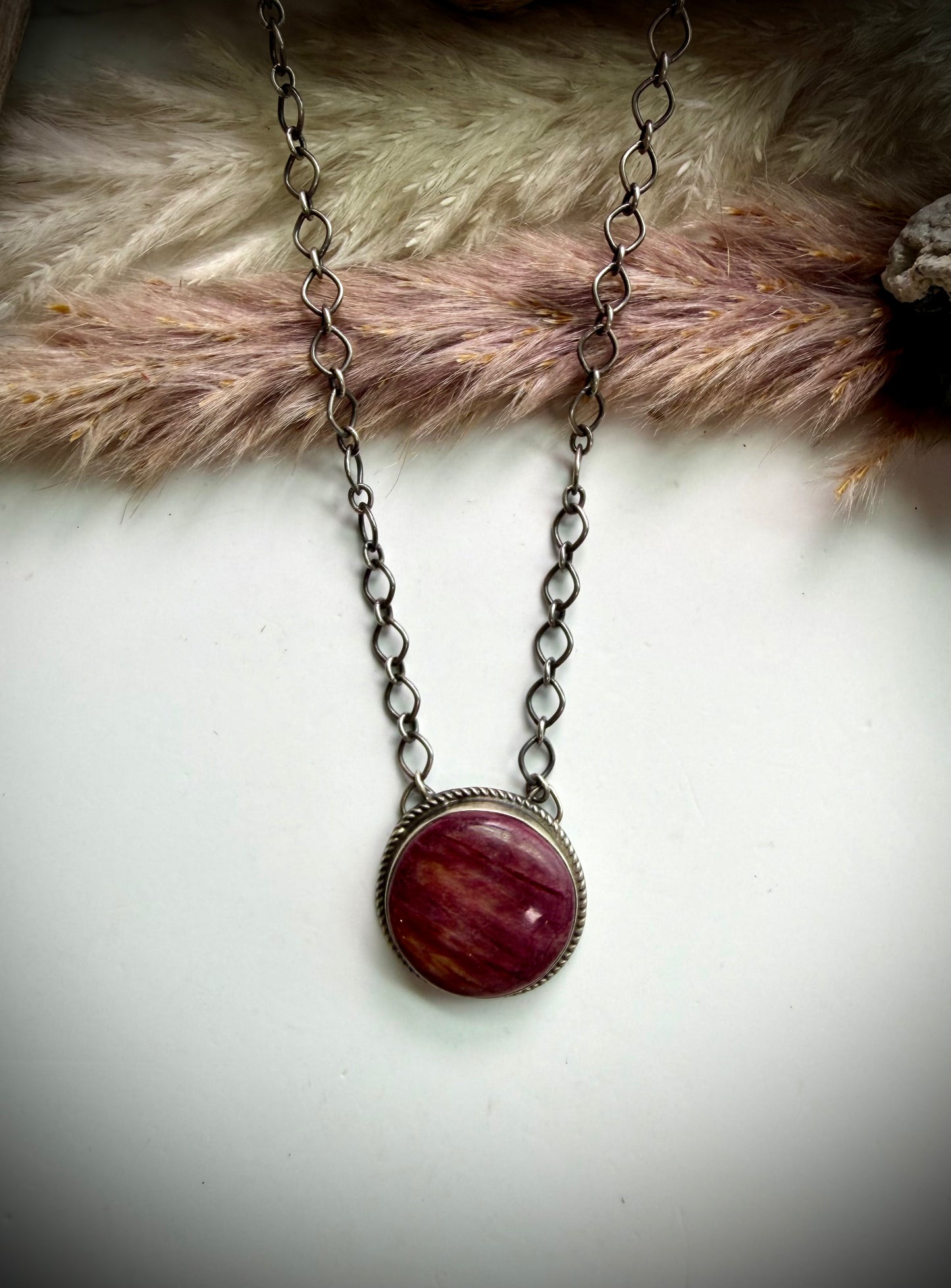 G Rios Purple Spiny Necklace