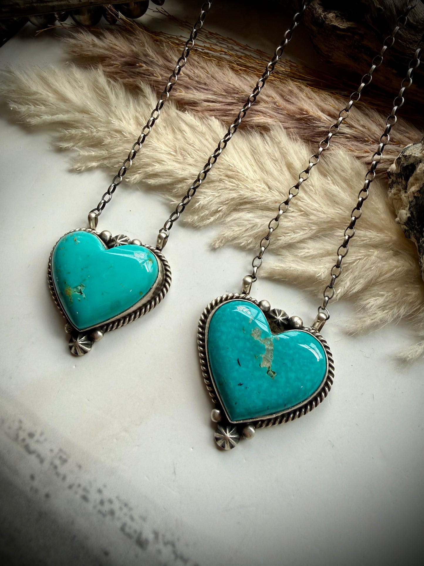Johnny Dixon Kingman Heart Necklace