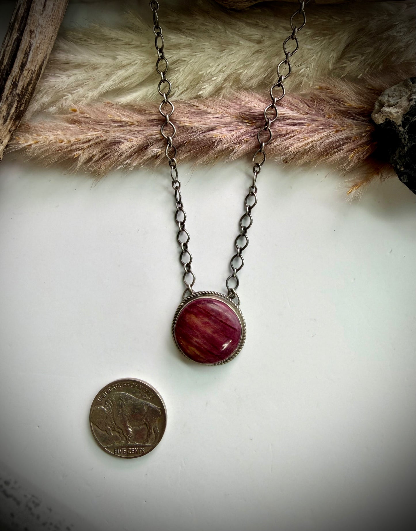 G Rios Purple Spiny Necklace