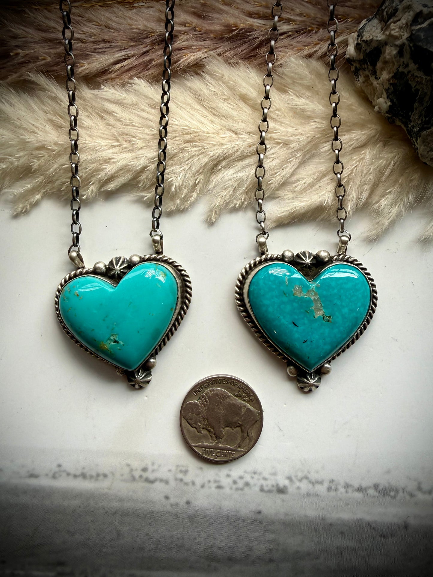Johnny Dixon Kingman Heart Necklace