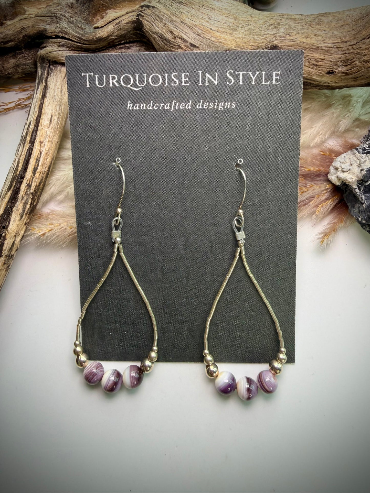 Wampum & Liquid Silver Earrings