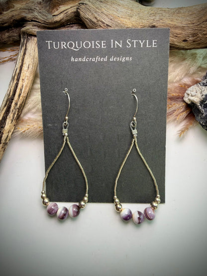 Wampum & Liquid Silver Earrings