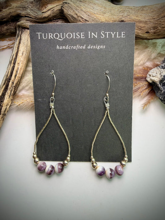Wampum & Liquid Silver Earrings