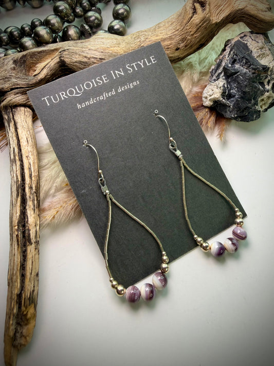 Wampum & Liquid Silver Earrings