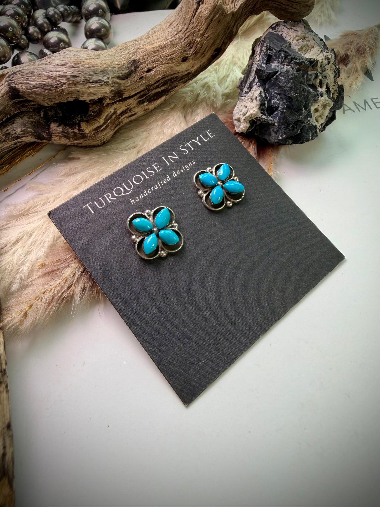 Kenneth Natewa Turquoise Studs