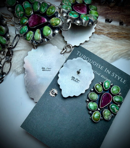 Ella Peter Sonoran and Purple Spiny Lariat and Earring Set