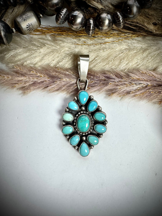 Shelia Becenti Mine #8 Turquoise Pendant