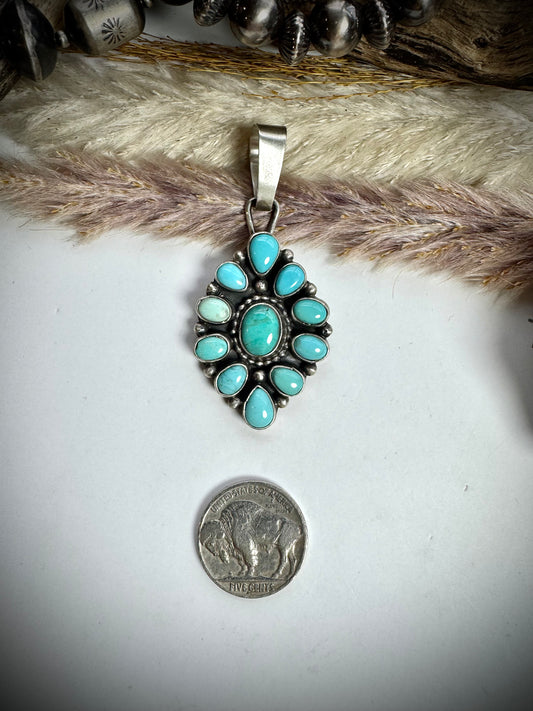 Shelia Becenti Mine #8 Turquoise Pendant