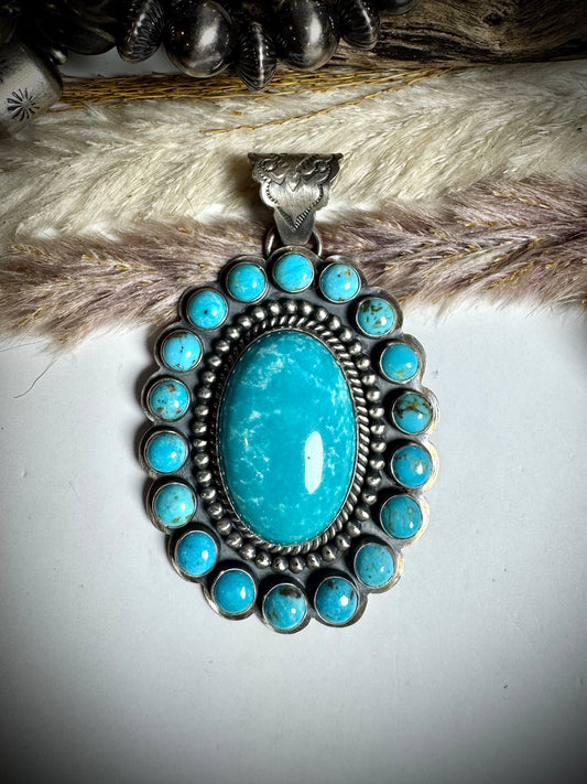 Large Turquoise Cluster Pendant