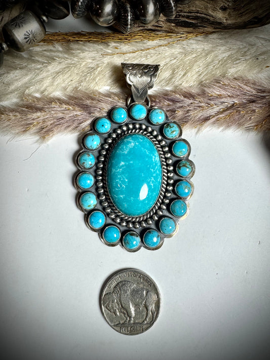 Large Turquoise Cluster Pendant