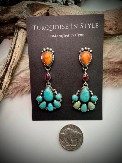 Royston Turquoise & Spiny Earrings