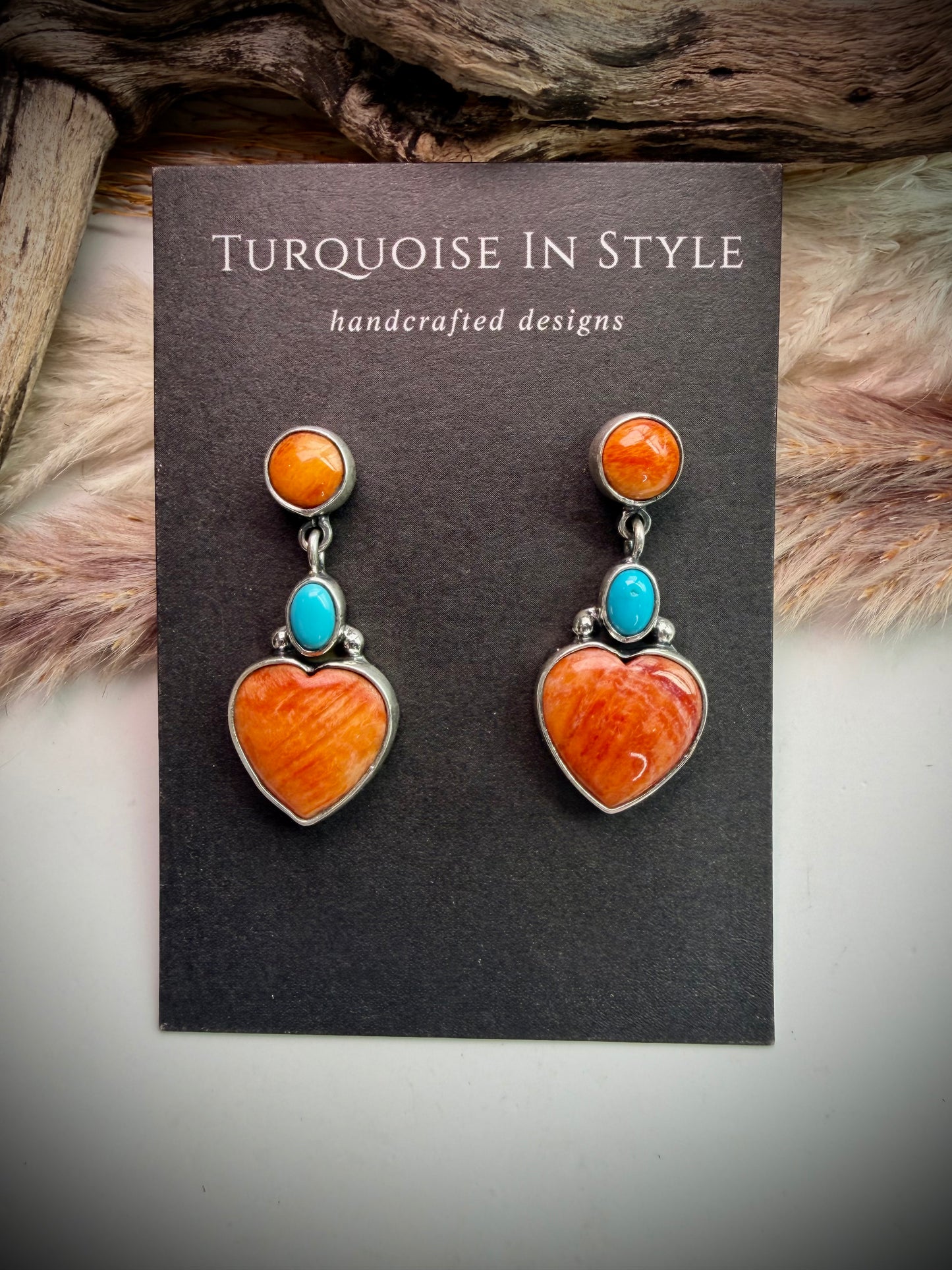 Federico Turquoise & Spiny Heart Earrings