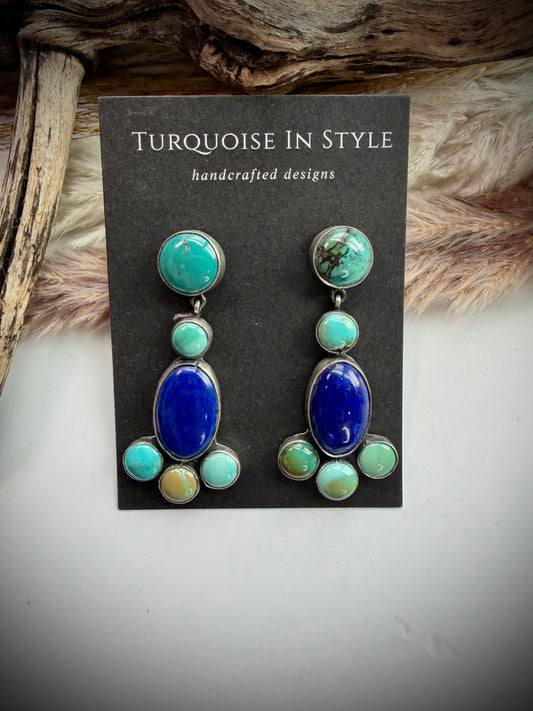 Federico Lapis & Turquoise Dangle Earrings
