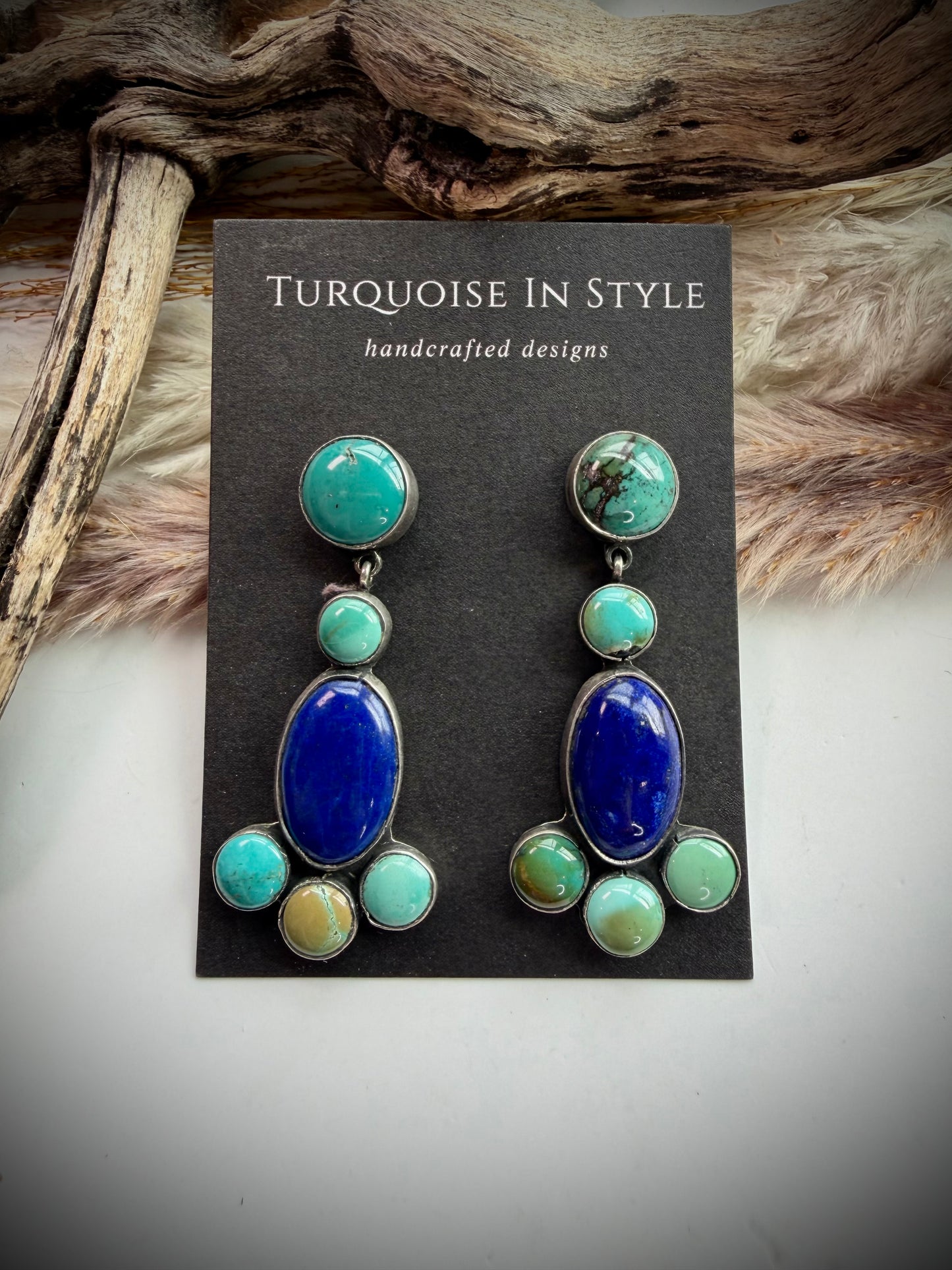 Federico Lapis & Turquoise Dangle Earrings