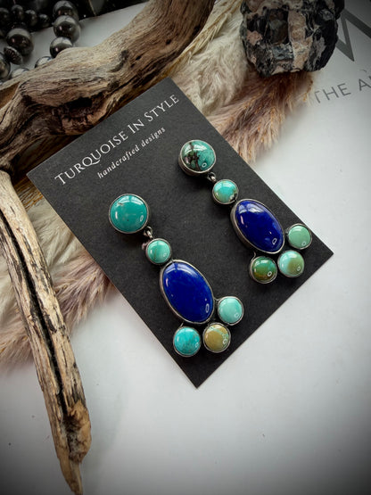 Federico Lapis & Turquoise Dangle Earrings