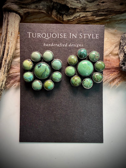 Federico Turquoise Cluster Earrings- Small