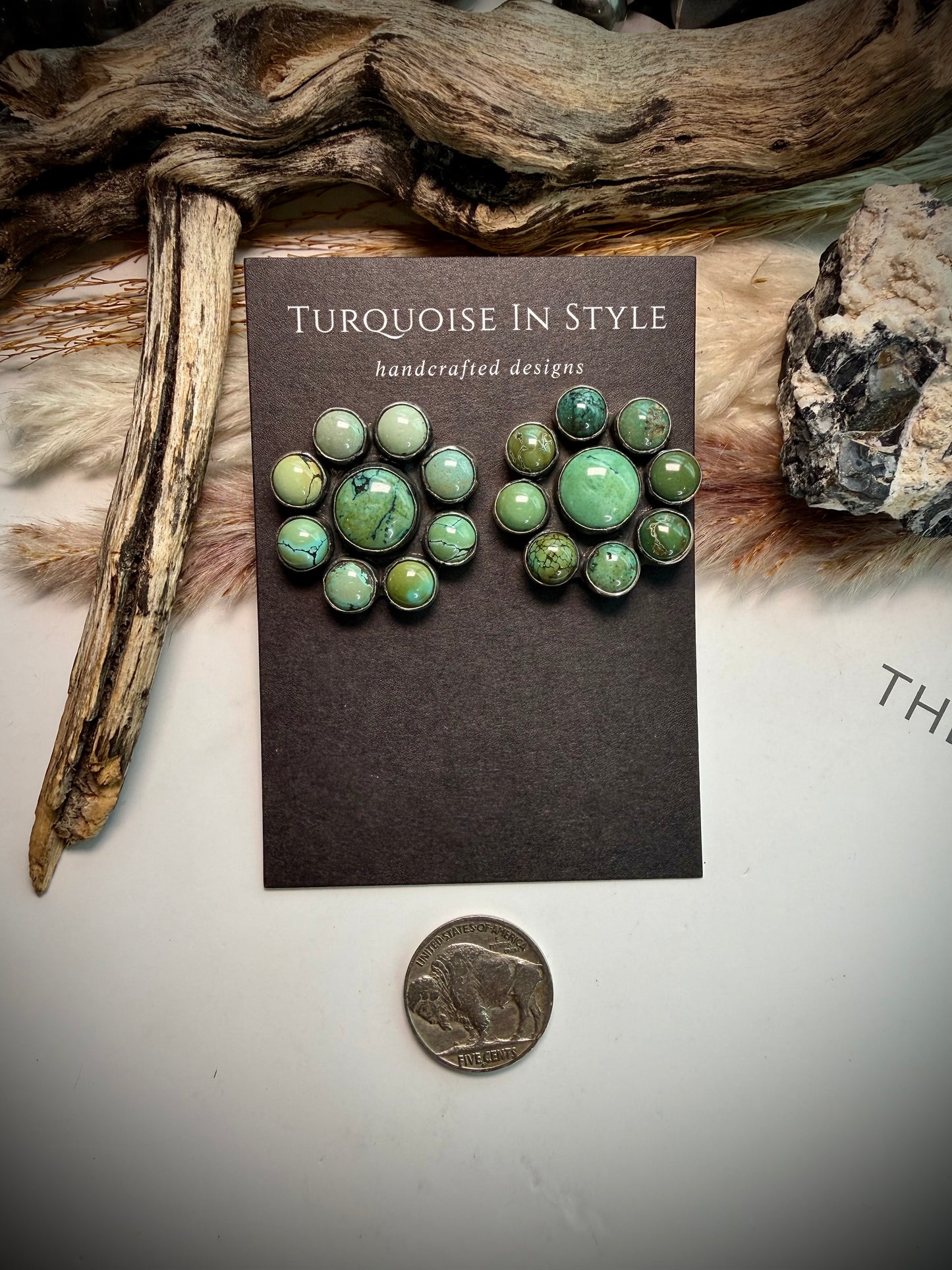 Federico Turquoise Cluster Earrings- Small