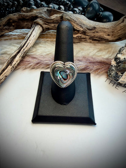 Abalone Heart Ring- 9
