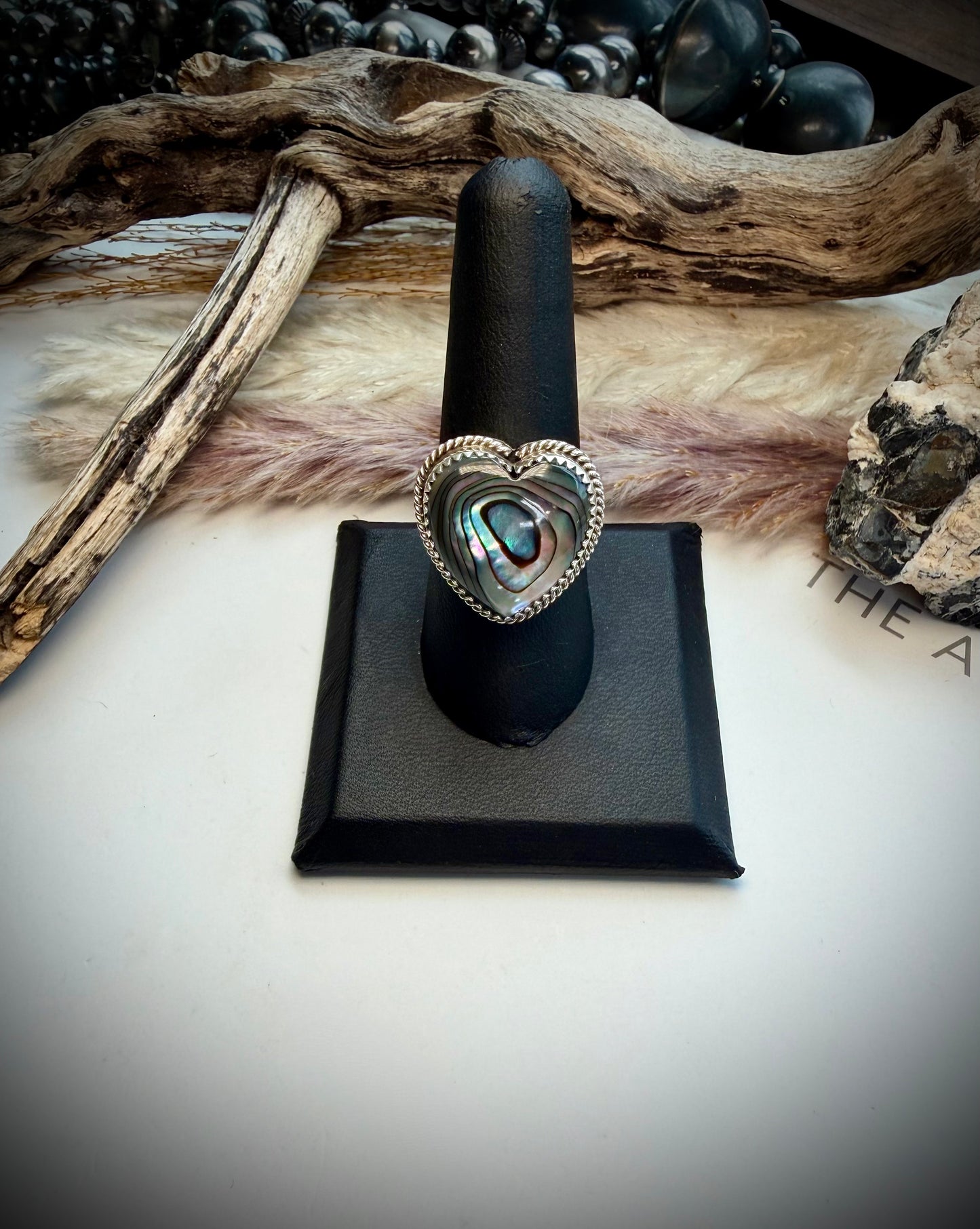 Abalone Heart Ring- 9
