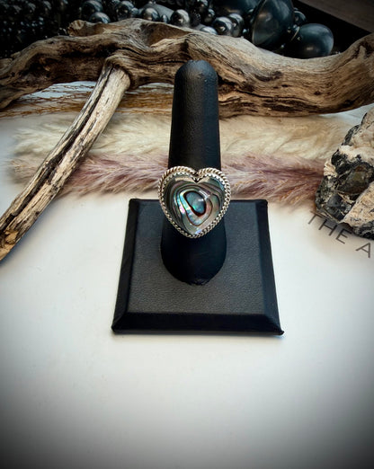 Abalone Heart Ring- 9