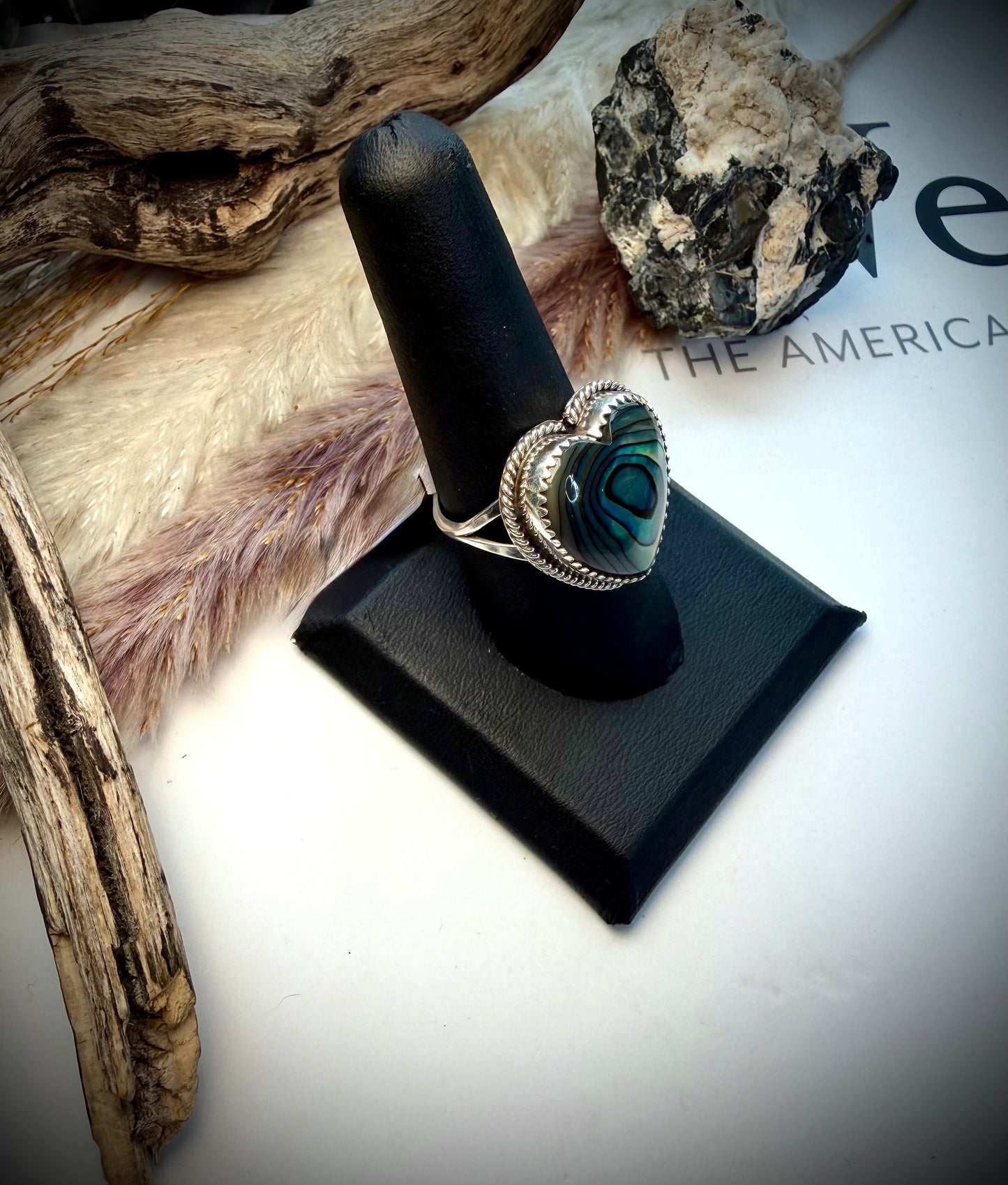 Abalone Heart Ring- 9