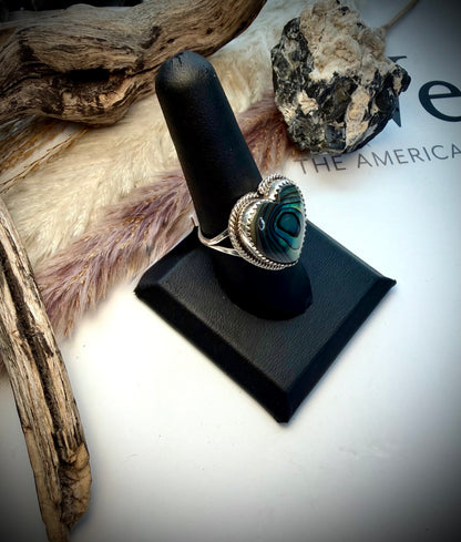 Abalone Heart Ring- 9