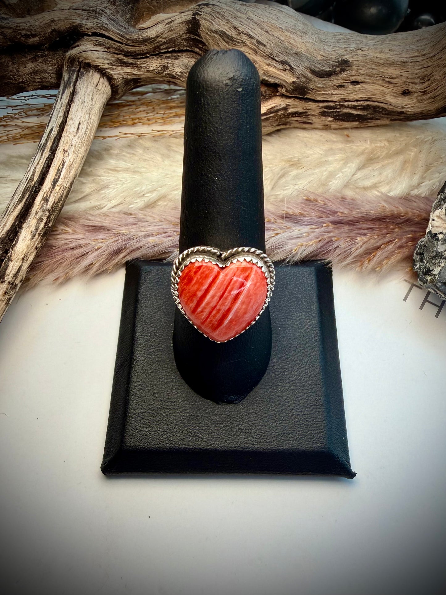 Red Spiny Heart Ring- 9