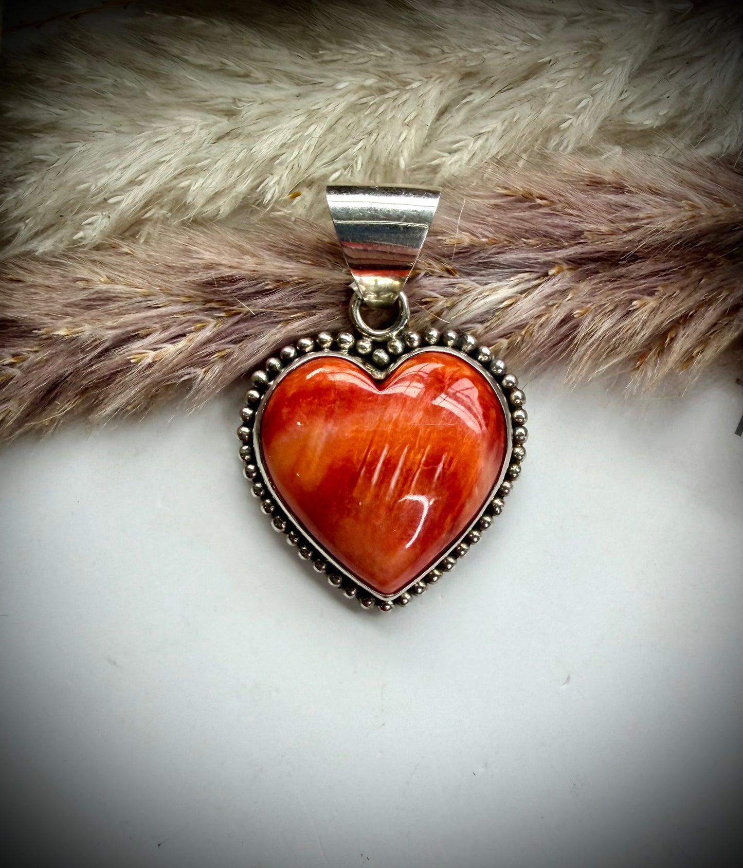 Red/Orange Spiny Heart Pendant