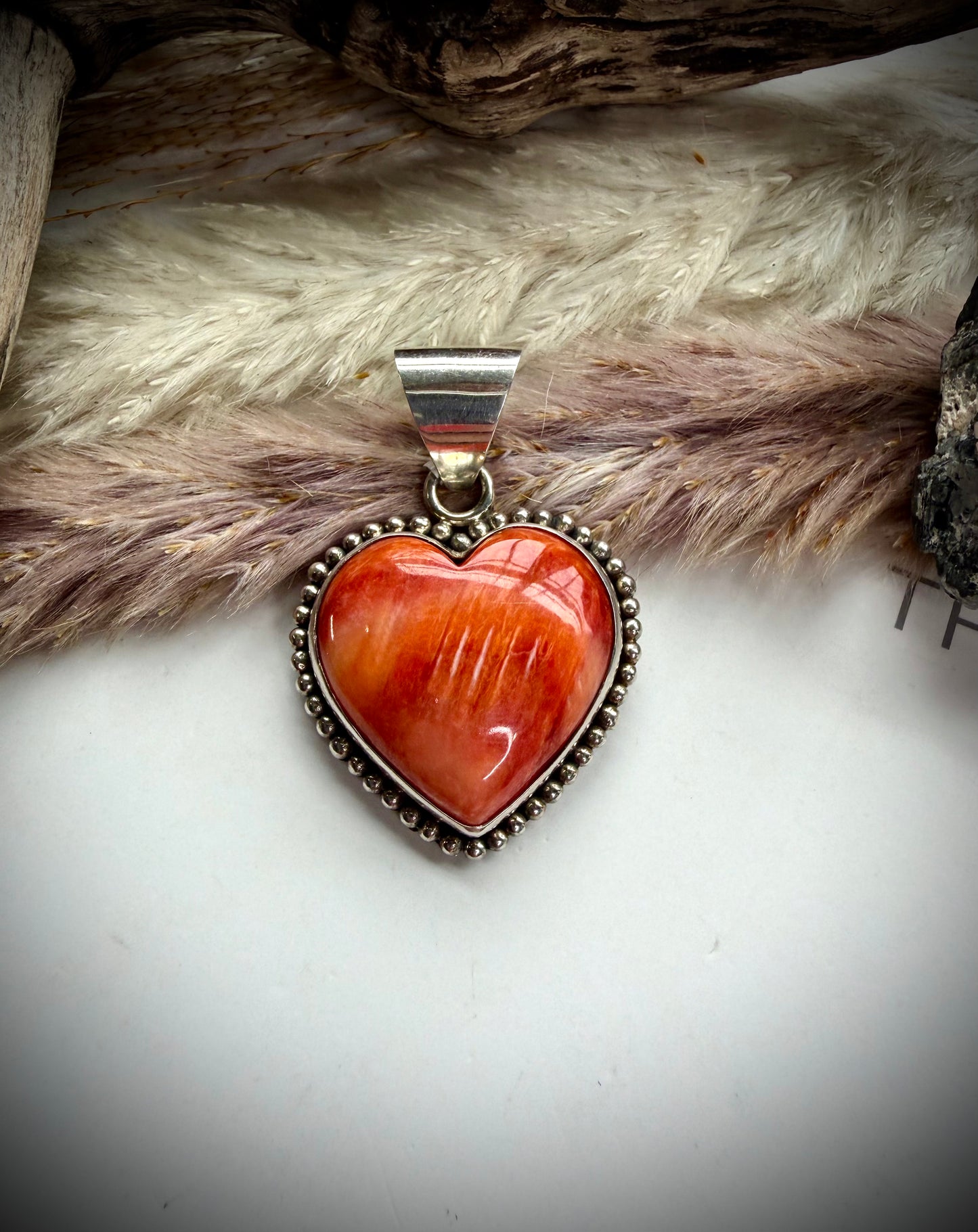 Red/Orange Spiny Heart Pendant