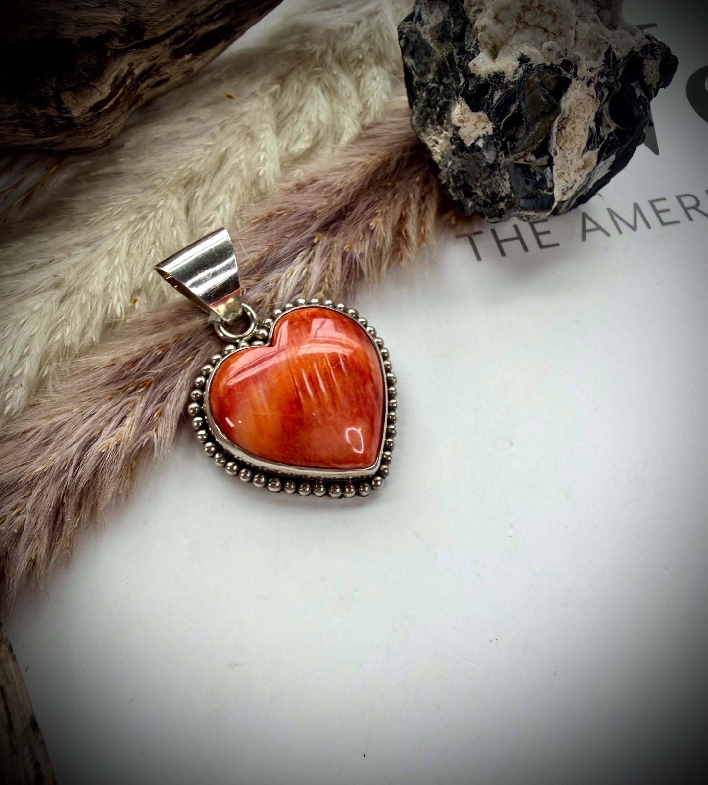 Red/Orange Spiny Heart Pendant