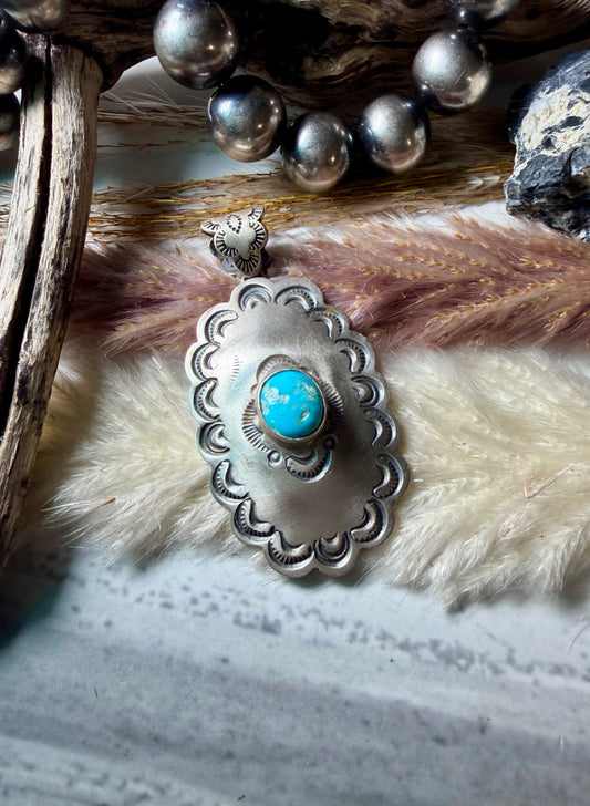 Concho Pendant with Sonoran Rose Stone