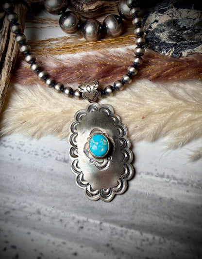 Concho Pendant with Sonoran Rose Stone