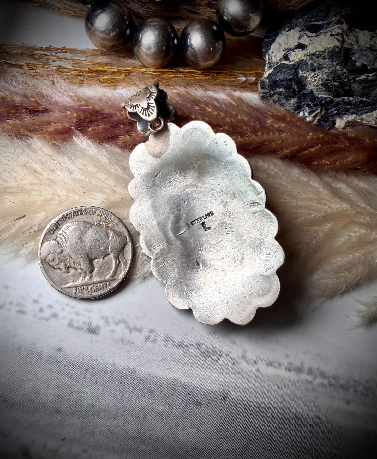 Concho Pendant with Sonoran Rose Stone