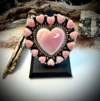 Pink Conch Queen of Hearts Ring- adjustable