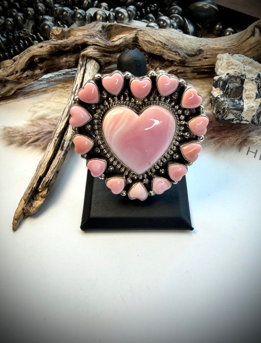 Pink Conch Queen of Hearts Ring- adjustable