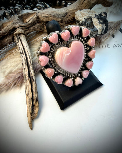 Pink Conch Queen of Hearts Ring- adjustable