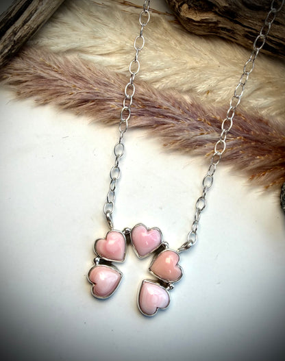 Pink Conch Heart Necklace
