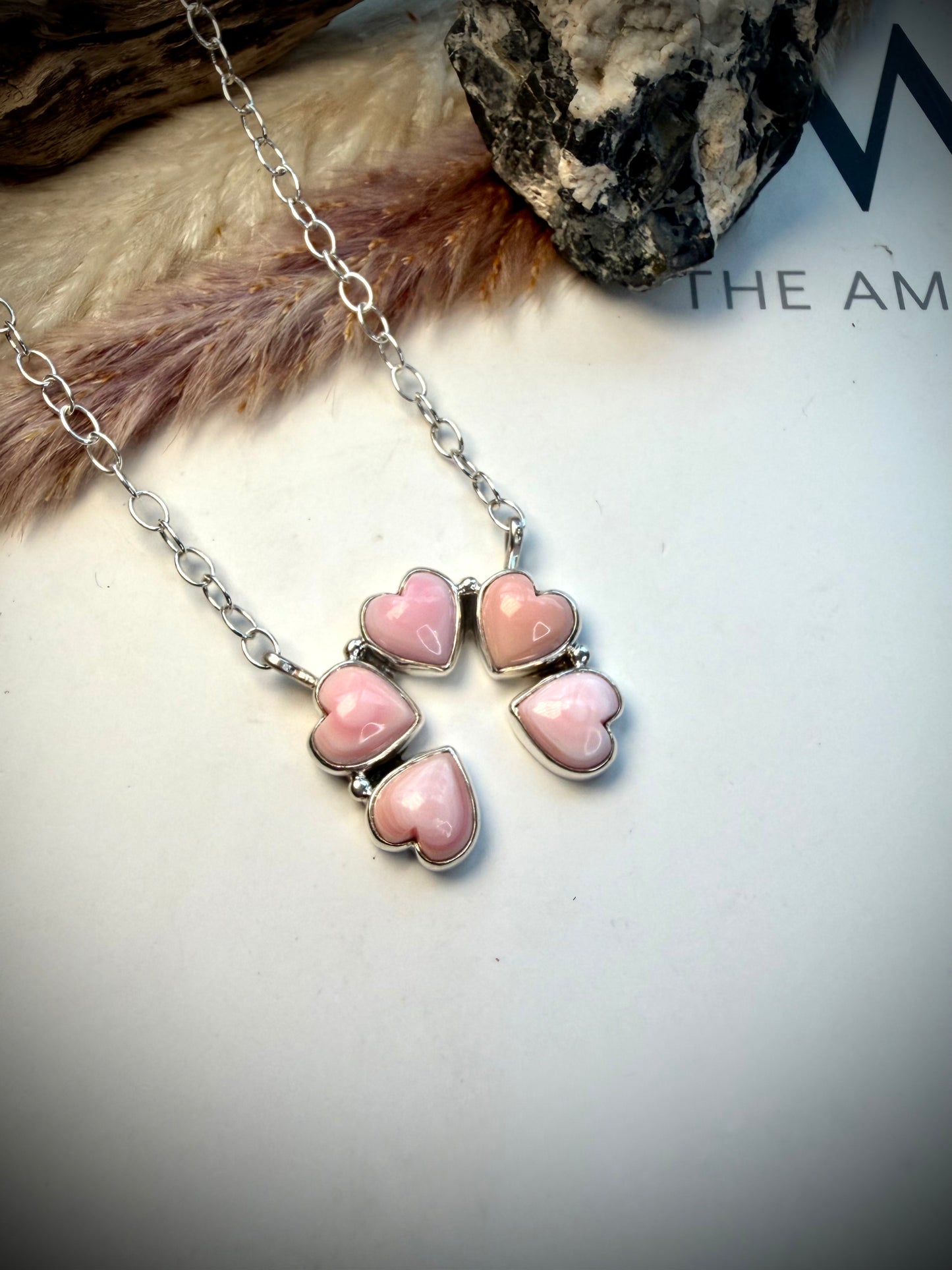 Pink Conch Heart Necklace