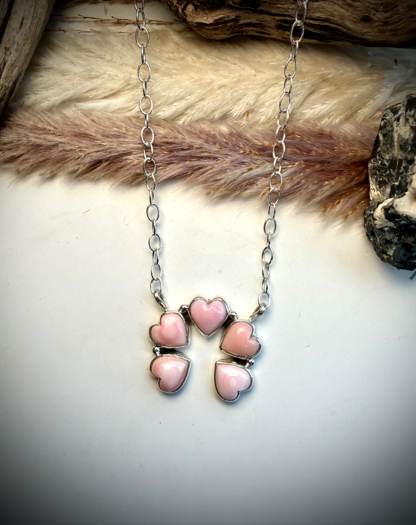 Pink Conch Heart Necklace
