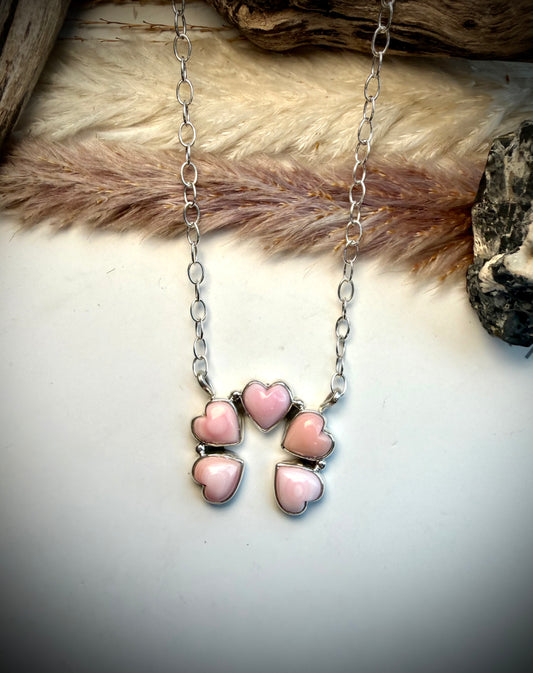 Pink Conch Heart Necklace