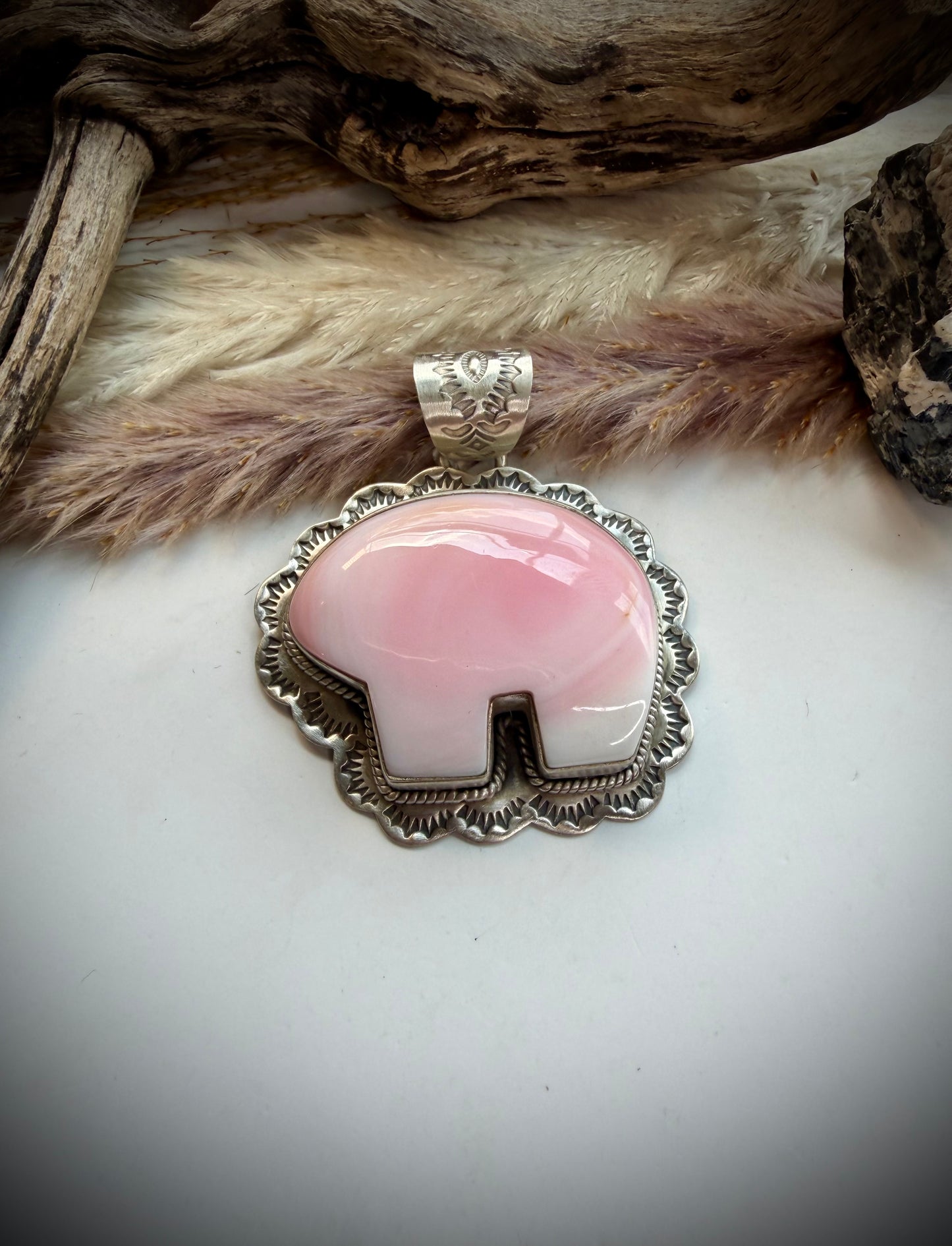 Pink Conch Bear Pendant