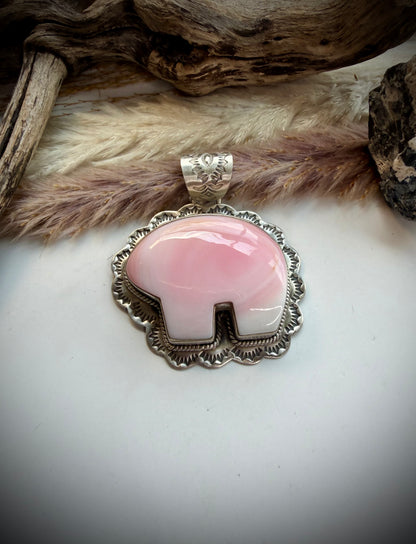 Pink Conch Bear Pendant