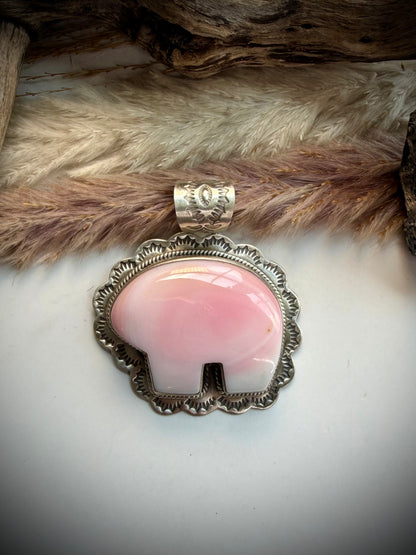 Pink Conch Bear Pendant