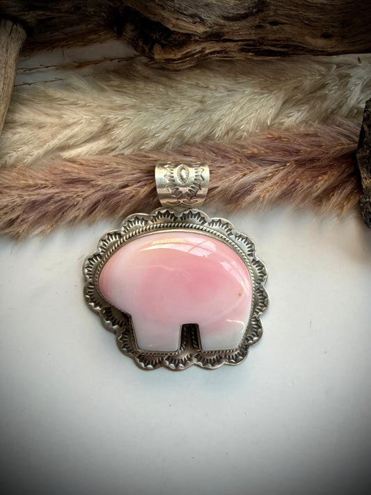 Pink Conch Bear Pendant