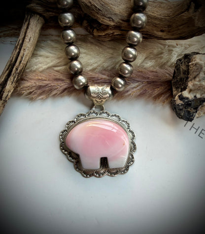 Pink Conch Bear Pendant